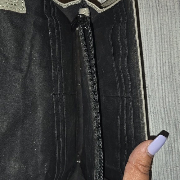 Rebecca Minkoff Leather Crossbody Envelope Chain Strap Clutch Bag Gray/Silver - Picture 12 of 14